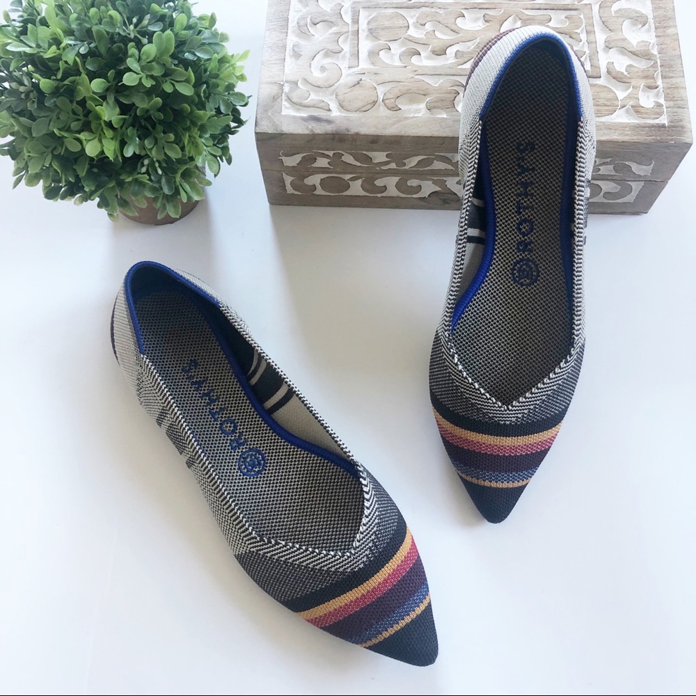 Rothy’s • Inverse Stripe Point Flats